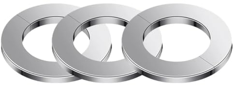 Cozylkx 3 Pezzi Flangia Divisa in Acciaio Inox, Piastra di Scudetto Rotonda Autoadesiva, Copertura del Foro del Tubo a Parete per Rubinetto Doccia, Decorazione del Bagno, ID 51mm/OD 140mm/H 5mm