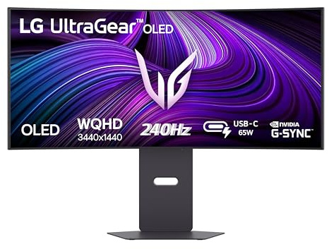 LG Ultragear™ 34GX900A-B.AEU 34 gaming PC-skärm - OLED-panel QHD-upplösning (3 440 x 1 440), 0,03 ms 240Hz, DisplayHDR™400 True Black, DCI-P3 98,5% (CIE1976), FreeSync Premium Pro, G-Sync kompatibel