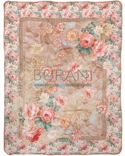 Caleffi Plaid Scaldotto In Cotone Pettinato Art. Flora Cm. 130X170 Imbottito - Colore Oro