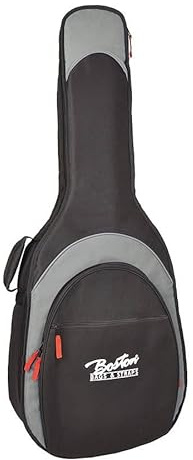 Konzertgitarre Gigbag Boston Super Packer K-15-BG – Premium Gitarrentasche mit 15mm Polsterung, schwarz-grau – Robuste Tragetasche mit Rucksackgurten, Stauraum, Schutz für klassische Gitarren