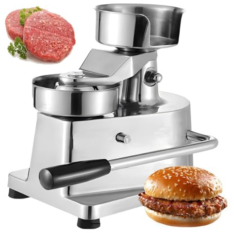 ExoticaBlend Pressa per Hamburger Professionale, Pressa per Hamburger con 500 Fogli di Carta per Hamburger, Vassoio in Acciaio Inox per Cucina, Ristorante e Food Truck 13cm