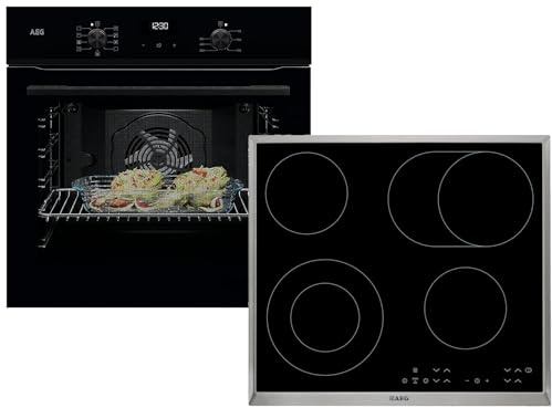 AEG AB22B Set Backofen BE1100B + Glaskeramikkochfeld HK634060XB