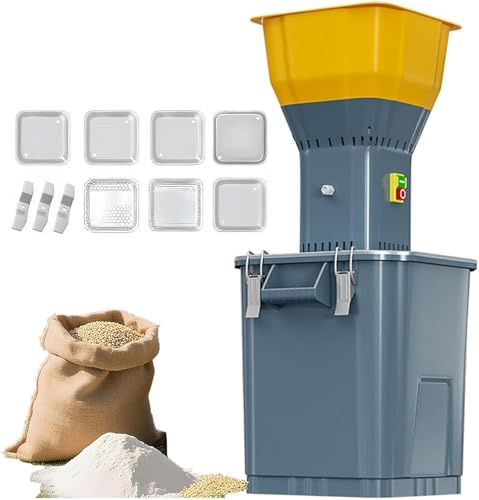 Electric Corn Grinder, Heavy Duty Grain Mill, 1300W High Efficiency Feed Mill with 7 Sieves for Animal Feed and Flour Grinding
