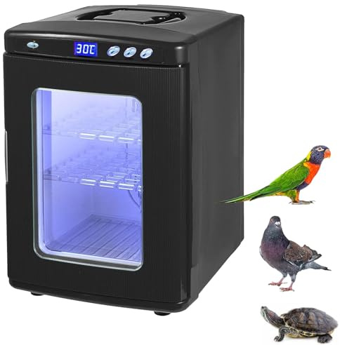 Reptilinkubator 25 l digital ägginkubator kylning och uppvärmning dubbel temperaturkontroll 5-60 °C 12 V/220 V för kameleont ödla sköldpadda