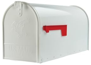 Gibraltar Mailboxes Elite Large Capacity Galvanized Steel White, Post-Mount Mailbox, E1600W00