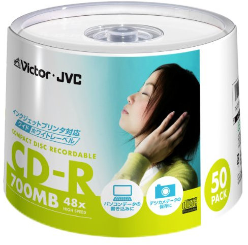 Victor - Dati per CD-R 700 MB, stampabili, 50 pezzi, CD-R80SPF50