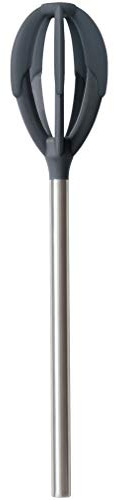 Tovolo Pancake Batter Mixer Whisker for Mixing Waffles Cakes Muffins and Brownies, Silicone Coated Blades Scrape Bowls Clean, BPA Free Dishwasher Safe Easy to Use Kitchen Utensil, Charcoal Gray