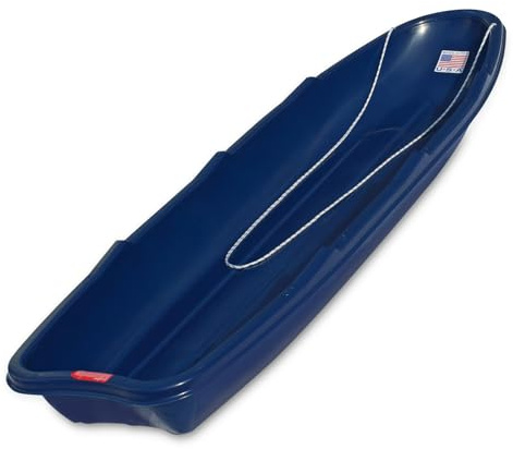 Flexible Flyer Winter Trek 3-Person Large Snow Sled – 5.5 ft Heavy-Duty Plastic Toboggan Pull Sled for Downhill Fun, Utility, Ice Fishing, and Outdoor Work