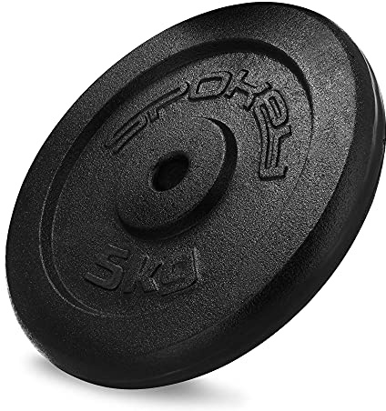 SPOKEY Sinis Hantelscheiben aus massivem Eisengussgewichte | Bohrung 29 m, passt für alle Stangen 28 mm | Intensives Workout für Einsteiger und Fortgeschrittene, von 0,5 bis 20 kg