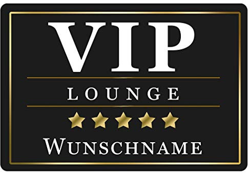 Personalisierte Fußmatte VIP Lounge | 60 x 40 cm | Lustige Geschenke mit Personalisierung | Türmatte mit Name oder Wunschtext | Geschenke zum Einzug | Schmutzfangmatte innen Wohnungstür oder Haustür