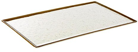 APS GN 1/1 – Stone Art – Bandeja de melamina 53 x 32,5 x 1,5 cm, interior: adornos, color blanco, borde: Marrón