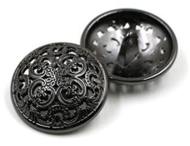 Bestowal 10PCS Kleidung Knopf - Retro Hollow Sewing Button Shank Runde Geformte Metall Button Set für Männer Frauen Blazer, Mantel, Uniform, Hemd, Anzug und Jacke (Schwarz, 23mm)