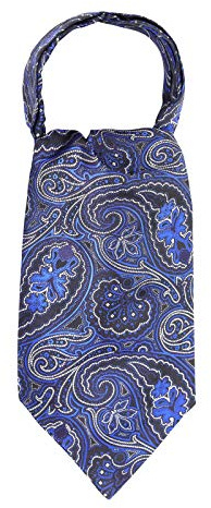 WANYING mäns slipsscarf ascotslips halsduk Cravat Ties enkel chic för gentleman – Paisley, P02 svart kungsblå, En Storlek