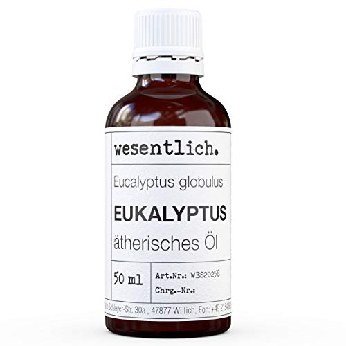 wesentlich. Eukalyptusöl - ätherisches Öl - 100% naturrein (Glasflasche) - u.a. für Duftlampe und Diffuser (50ml)