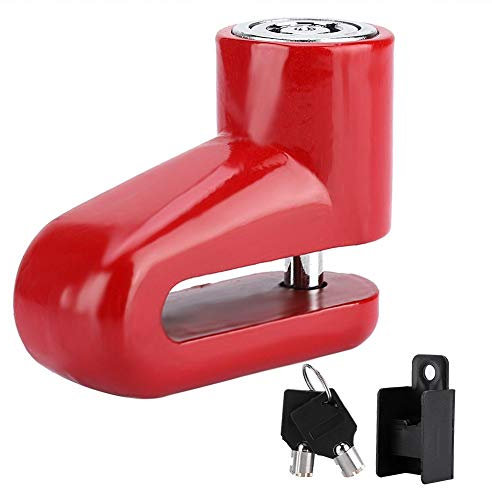 Sonew Bloqueo de Freno de Disco de Seguridad, Cerradura antirrobo del Rotor del Disco Pesado para la Motocicleta, Bicicleta(Red)