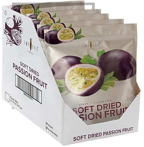 Amphora Soft Dried Passion Fruit Healthy Snack Fruits Vegan Kosher Gluten Free 3.5 Oz Each (Pack of 6)