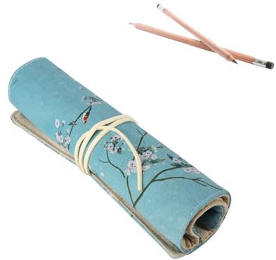 Cyrank Leinwand Stifterolle, Leinwand Pencil Wrap, Künstler Pinsel Tasche, Bleistift Rolle Leinwand Wrap Roll-up, Stifteetui Zum Rollen Pencil Pouch Bleistifthalter Für Schule Kunst Skizze Zeichnung