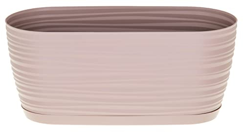 SPARKLE PLANTS Sahara Indoor Plant Pots – Modern Round Plastic Flower Pots with Drainage Hole & Saucer – 7 Sizes, 8 Colours for Succulents, Herbs, Flowers & Houseplants (31 cm, Taupe)