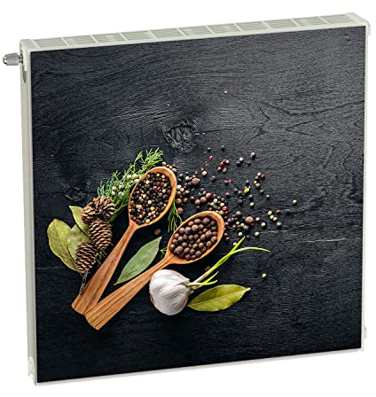 Magnet Heizkörperverkleidung Heizkörperabdeckung Grau Gewürze 60x60 cm Heizung Abdeckung Verkleidung Magnetische Abdeckmatte Kühlschrank aus Einem Flexiblen Magneten Digitaler Aufdruck