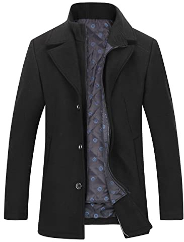 YOUTHUP Abrigo de Invierno con Chaleco para Hombre Desmontable Abrigos de Lana Grueso y Cálido