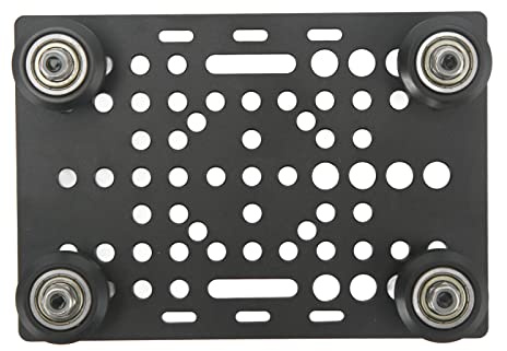Aluminium Gantry Board Printer Linear Universal Guide Build Gantry Plate 3D Printer Zubehör Schwarz (Brett mit 4 Kunststoffrollen und Lagern)