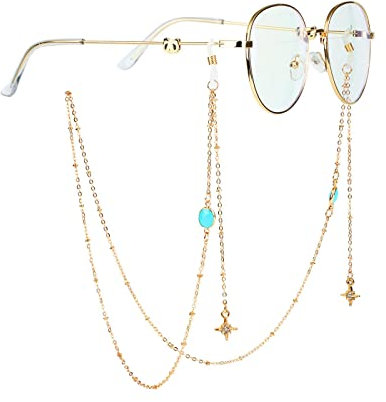 Brillenkette Elegante Sonnenbrillenkette Für Frauen Kristallanhänger Anti-Rutsch-Brillenketten Lanyard Gold Hang Neck Eyewear Charms 13