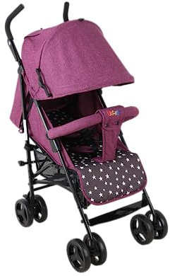 YALION Kinderwagen Buggy Reisebuggy Klein Zusammenklappbar- 5 Liegepositionen, Beinwärmer, Einkaufskorb, Sonnenverdeck, 360° Räder, Kinderbuggy bis 15KG-Purple