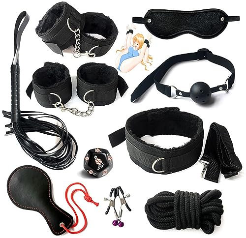 DYNLAB 10-teiliges Schwarzes Yoga-Set, Handklatschen, Würfel, Glamour, Geschenk