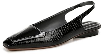 Franco Sarto Womens Cassidy Slingback Ballet Flat Black Snake 7.5 M