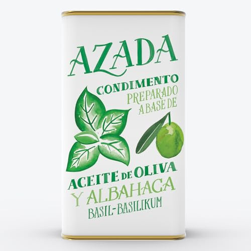 AZADA Aceite de Oliva y Albahaca Ecológico 225ml | Aceite aromatizado | Arbequina | 100% Albahaca | Sin Aromas | Great Taste Awards