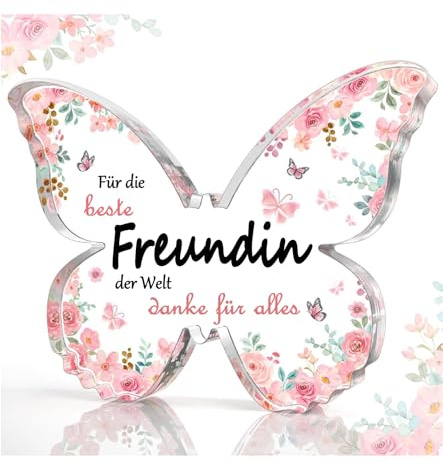 T TAKONE Geschenke für Beste Freundin, Schmetterlings Acryldekoration Dankesgeschenke, freundschafts Geschenk, Die coole geschenke beste freundin zur Einweihung, zum Geburtstag