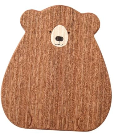 FLCPJGV Assiette en Bois Ours, Planche à Dessert, ustensiles de Cuisine de Dessin animé adorables et Robustes Plateau en Bois Ours Planche à Fromage pour Le, Bébé Ours