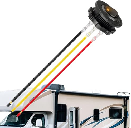Petit interrupteur à bascule rond 12 V - Support de fixation avec câbles pré-câblés - Support d'éclairage LED rouge pour camion automobile