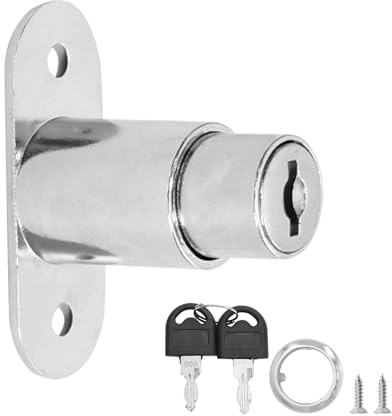 Cylindre Standard ø19 mm Serrure Boite Aux Lettres avec 2 Clés, Serrure Porte Coulissante en Alliage de Zinc Durable, pour Meuble Placard Portes Tiroirs et Boîtes Aux Lettres (1 Set)