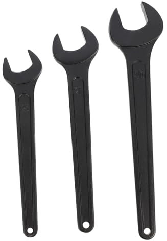 NUOBESTY 3pcs Open End Spanners Single Head Steel Wrenches with Ergonomic Grip for Easy Use for Home and Professional Maintenance