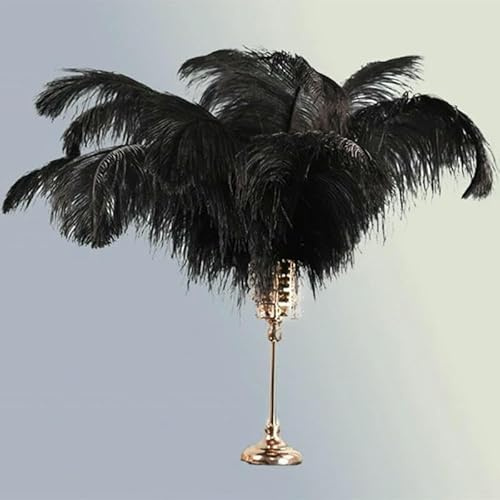 Plumes d'autruche noires décoratives, plumes pour artisanat, décoration de table, accessoires de mariage, fête de mariage, artisanat - 70-75 cm, grand poteau - 10 pièces
