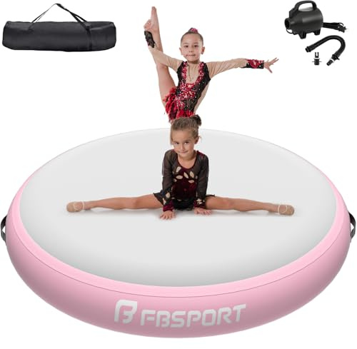 FBSPORT Airspot Aufblasbare Airtrack Matte Turnmatte Air Barrel | 10/20/30cm Höhe, 70/100/140cm Durchmesser, Tumbling Matte für Turntraining, Sprungübungen, stoßdämpfend, mit Pumpe