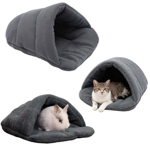 Maison de cochon d'Inde, Litpourhamster, Maison pour hamster, Litpourcochons d'Inde,Petit animal en peluche,Lit pour cochon d'Inde,Pour lapins nains, chinchillas, agames barbus et lézards (gris foncé)