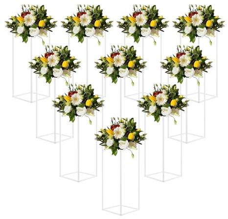 10PCS Metal Column Wedding Flower Stand, 60cm High Vase Geometric Centerpiece Stands, Vases Floral Display Rack for Wedding Party Dinner Table Centerpieces Events Reception