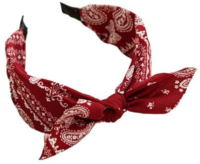 Trachten Haarreifen Damen - Haarschmuck Haarreif Dirndl Oktoberfest Accessoires Oktoberfest Haarband Damen Breiter Retro Haarreif mit Knoten Schleife Rockabilly Haarschmuck (A-008, Einheitsgröße)