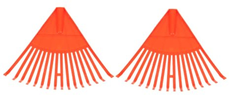 BAZEITFLOW Rastrillo de Plástico para Jardín y Césped Uso Intensivo, 16 Púas, Color Naranja, 2 Piezas para Limpieza de Hojas y Mantenimiento de Césped Doméstico