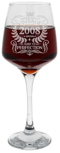 Always Looking Good Copa de vino grande grabada con texto en inglés Aged to Perfection para 17 años de edad, 400 ml