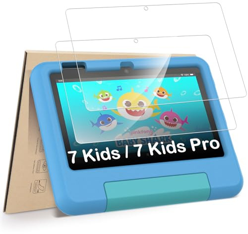 Hianjoo 2-Pack Screen Protectors Compatible with 7 Kids/ 7 Kids Pro Tablet 7 (2022 Release), Tempered Glass [HD Clarity] [9 Hardness] [Easy Installation]