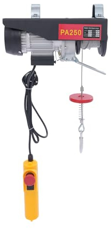 JJsdwin Electric Hoist, Overhead Electric Winch with Cable Remote Control, Winch Lifting Engine for Garage and Warehouses, Load Capacity 125~250 kg