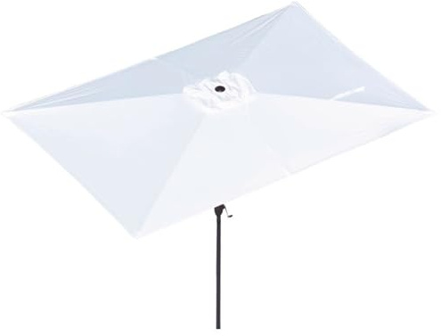 Extra Large Rectangular Patio Umbrella 200x300cm Garden Sunshade with Crank Outdoor Market Umbrella 6 Ribs UV Protection for Deck Yard & Beach