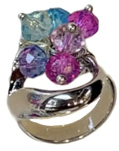 Wkldjf Handgefertigte Bunte Perlen Kristallringe, Vintage Blumen Inspiration, Fingerband für Damen, Modeaccessoire, handgefertigte Perlenringe