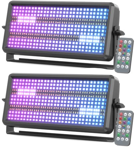 2PCS 120W LED Wallwasher Luz de Escenario,Cabeza Móvil LED RGBW 4en1 con Control Remoto,Luces de Fiesta,Lámpara Disco,Iluminación Estroboscópica para DJ Bar,Fiestas,Disco,Boda,Halloween,Navidad