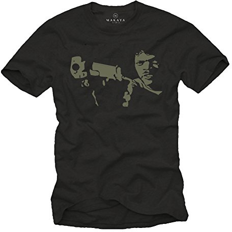 MAKAYA Maglietta Uomo Nera - Pulp Fiction - T-Shirt Quentin Tarantino S