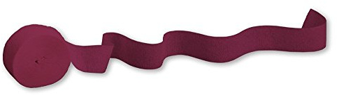 Touch of Color Disposable Party Streamer Roll, Burgundy Red, 81 ft
