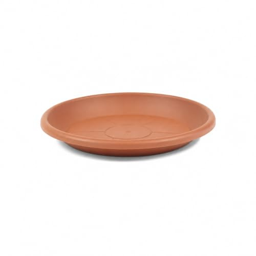 greemotion Blumentopf Untersetzer Mira Terrakotta/Taupe [Ø68 cm x H: 9,7 cm] - Untersetzer aus Kunststoff - Pflanzenuntersetzer frostsicher & wetterfest - Blumen Untertopf rund